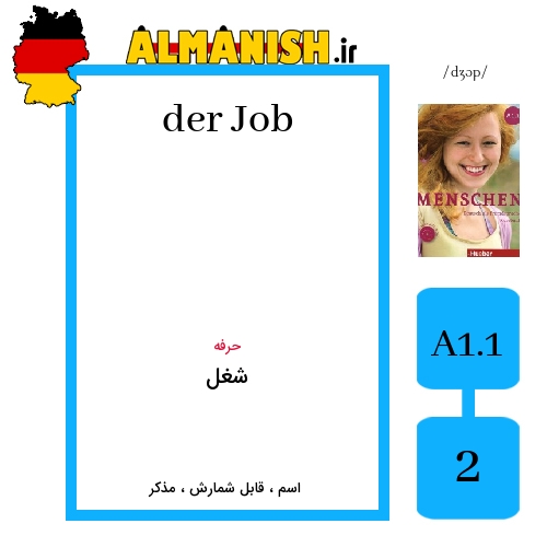 Job به فارسی شغل به آلمانی