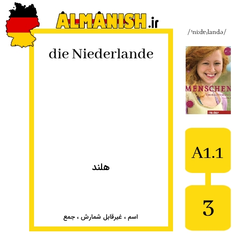 Niederlande به فارسی هلند به آلمانی