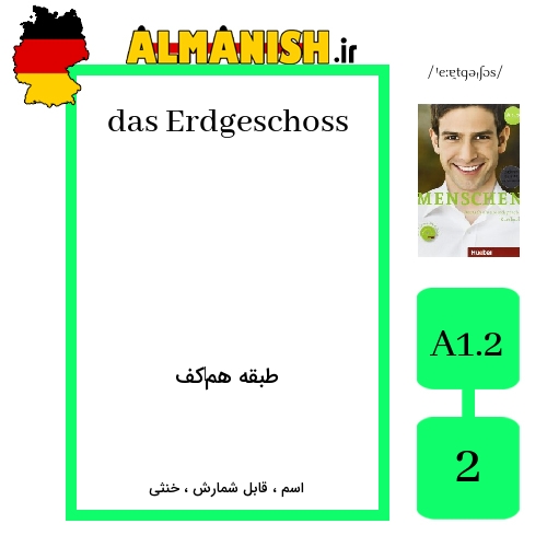 Erdgeschoss به فارسی طبقه هم‌کف به آلمانی