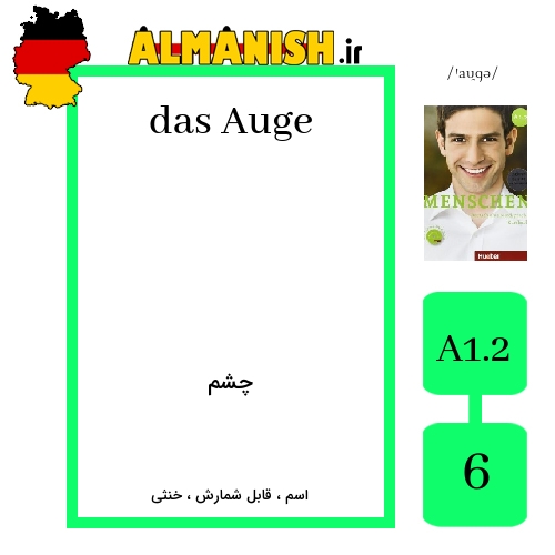 Auge به فارسی چشم به آلمانی