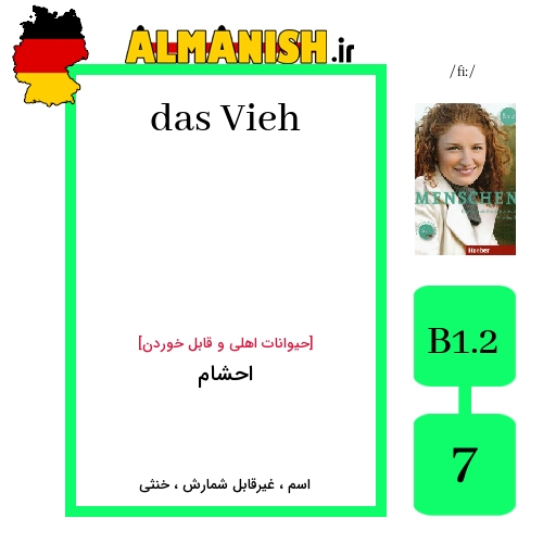 Vieh به فارسی احشام به آلمانی
