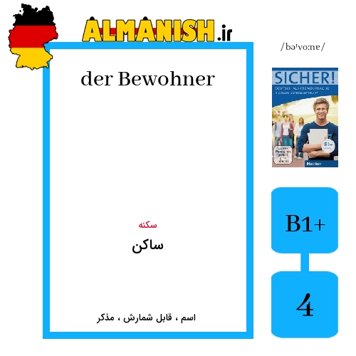 Bewohner به فارسی ساکن به آلمانی
