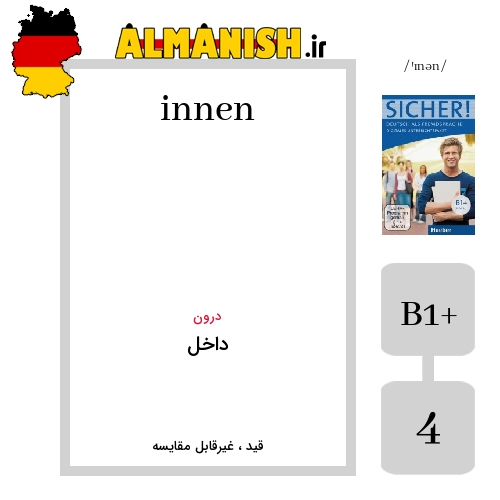 innen به فارسی داخل به آلمانی