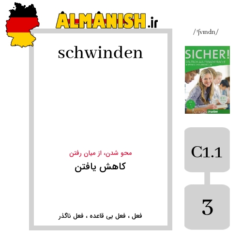 schwinden به فارسی کاهش یافتن به آلمانی